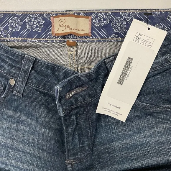 PAIGE Dark Blue Flare Jeans - Picture 3 of 4